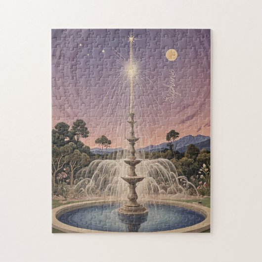 Lavendelfontein slaapliedje gepersonaliseerd legpuzzel (Verticaal)
