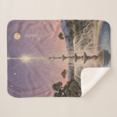 Lavendelfontein slaapliedje gepersonaliseerd sherpa deken (Voorkant (horizontaal))