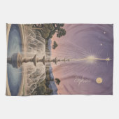 Lavendelfontein slaapliedje gepersonaliseerd theedoek (Horizontaal)