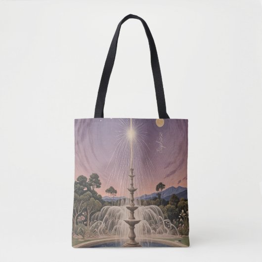 Lavendelfontein slaapliedje gepersonaliseerd tote bag (Voorkant)