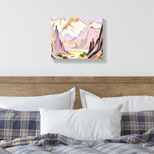 Lavendelgebergte Canvas Afdruk (Insitu (Slaapkamer))