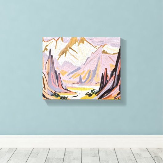 Lavendelgebergte Canvas Afdruk (Insitu (Houten vloer))