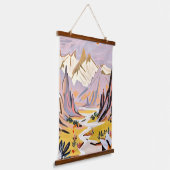 Lavendelgebergte Hangend Wandkleed (Gebogen)