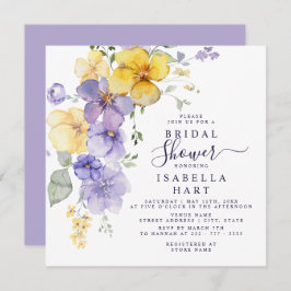 Lavendelgeel botanisch bloemig Vrijgezellenfeest Kaart