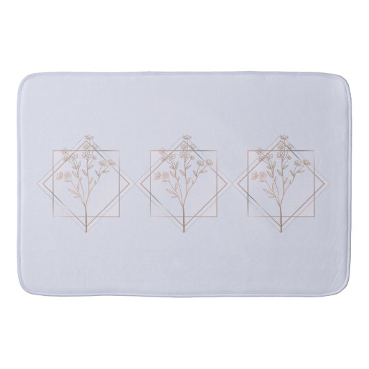 Lavendelgrijs met gouden bloemenontwerp badmat (Voorkant)