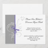 Lavendelgrijs witte bloemenslingers na de bruiloft kaart (Voorkant / Achterkant)