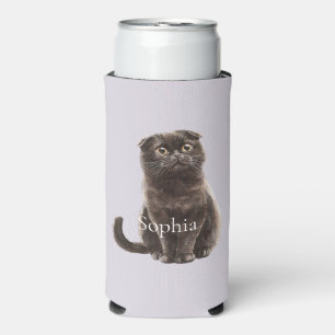 Lavendelgrijze kat  seltzer blikjeskoeler