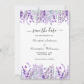 Lavendelgroen Bloemen Botanische Elegante Bruiloft Save The Date (Voorkant)