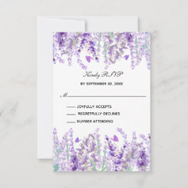 Lavendelgroen Bloemenschildering Formeel Elegant RSVP Kaartje