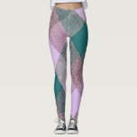 Lavendelgroen geplakt driehoekspatroon leggings<br><div class="desc">Unieke lavendel en groen driehoekpatroon plaid leggings voor een nieuwe moderne twist op plaid!</div>