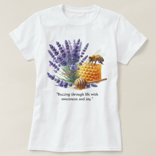 Lavendelhoning / Bee Sweet Floral T-shirt (Design voorkant)