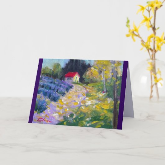 lavendelhut kaart (Gele Bloem)