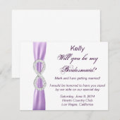 Lavendelier Diamant Oneindigheid Trouw Bruidsmeisj Kaart (Voorkant / Achterkant)