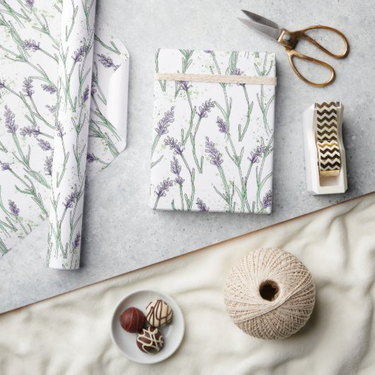 Lavendelinkt en waterverf Inpakpapier (Crafts)