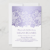 Lavendelkant Elegant  wit Vrijgezellenfeest Kaart (Voorkant)