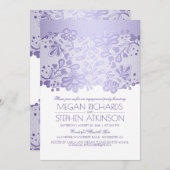 Lavendelkant Elegante  verlovingsfeest Kaart (Voorkant / Achterkant)