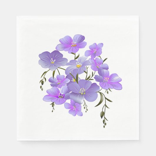 Lavendelkleurige  bloemboeket servet (Voorkant)