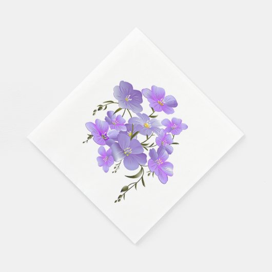 Lavendelkleurige bloemboeket servet (Hoek)