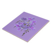 Lavendelkleurige bloemboeket tegeltje (Zijkant)