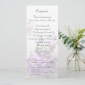 Lavendelkleurige bloemen vervagen trouwprogramma programmakaart (Staand voorkant)