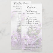 Lavendelkleurige bloemen vervagen trouwprogramma programmakaart (Voorkant / Achterkant)