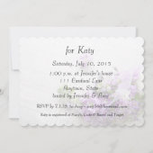 Lavendelkleurige bloemetjes op muziek vrijgezellen kaart (Achterkant)