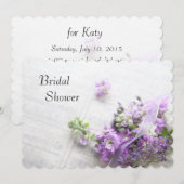 Lavendelkleurige bloemetjes op muziek vrijgezellen kaart (Voorkant / Achterkant)