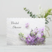 Lavendelkleurige bloemetjes op muziek vrijgezellen kaart (Staand voorkant)