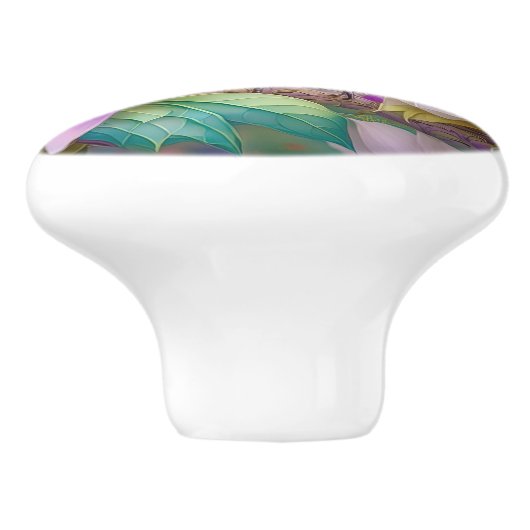 Lavendelkop Sinaasappel Breasted Fantasy Bird Keramische Knop (Zijkant)