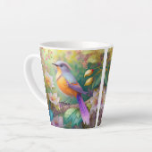 Lavendelkop Sinaasappel Breasted Fantasy Bird Latte Mok (Linkerhoek)