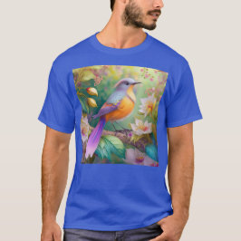 Lavendelkop Sinaasappel Breasted Fantasy Bird T-shirt
