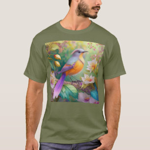 Lavendelkop Sinaasappel Breasted Fantasy Bird T-shirt