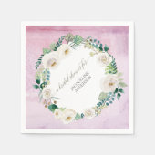 Lavendelkrans rustieke Alabaster Rozen Bloemenblad Servet (Voorkant)