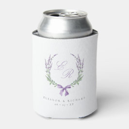 Lavendelkrans & strik monogram bruiloft blikjeskoeler