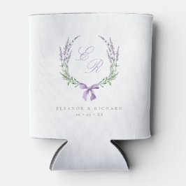 Lavendelkrans & strik monogram bruiloft blikjeskoeler