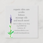 Lavendelkruidbloemen Huidverzorging Botanische Pla Vierkante Visitekaartje (Achterkant)