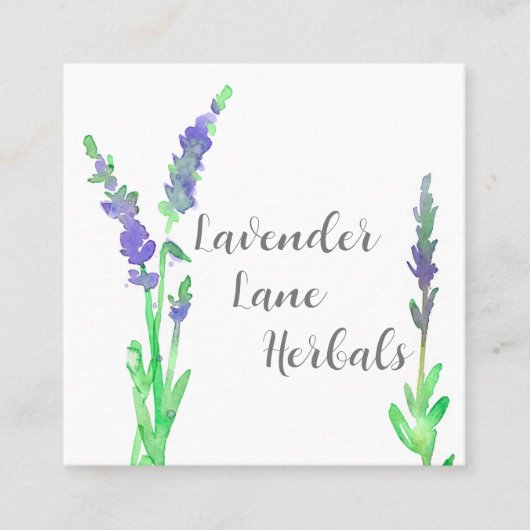 Lavendelkruidbloemen Huidverzorging Botanische Pla Vierkante Visitekaartje (Voorkant)
