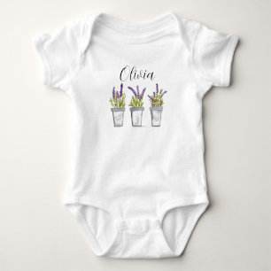 Lavendelkruidpotten Aquarel Bloemen Romper