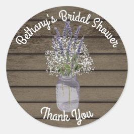 Lavendelkruik met Baby's Breath Ronde Sticker