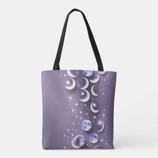 Lavendelmaan Kalme Droomachtige Esthetiek Tote Bag (Achterkant)