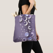 Lavendelmaan Kalme Droomachtige Esthetiek Tote Bag (Dichtbij)