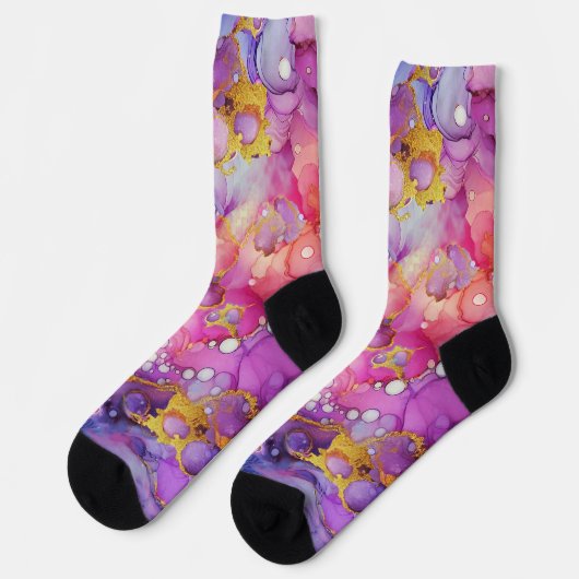 Lavendelmarmer met metaalgoud sokken (Links)