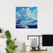 Lavendelpad - schilderachtige landschapskunst poster (Thuiskantoor)