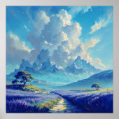 Lavendelpad - schilderachtige landschapskunst poster (Voorkant)