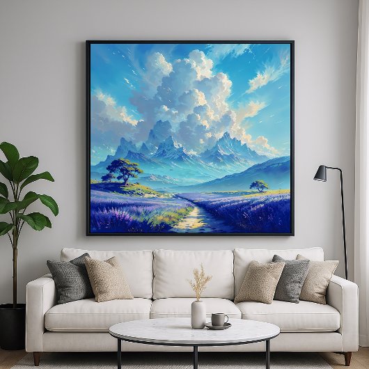 Lavendelpad - schilderachtige landschapskunst poster