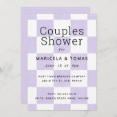 Lavendelpastel geruit Vrijgezellenfeest Kaart (Voorkant / Achterkant)