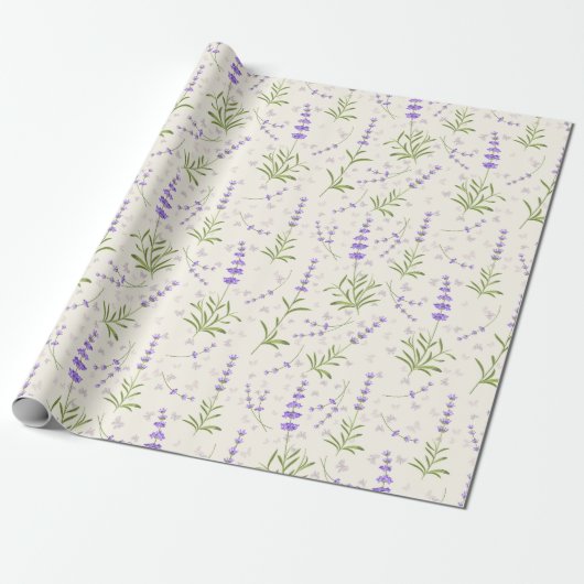 Lavendelpatroon inpakpapier (Uitgerold)