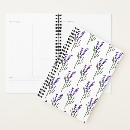 Lavendelplanner - wit patroon planner (Display)