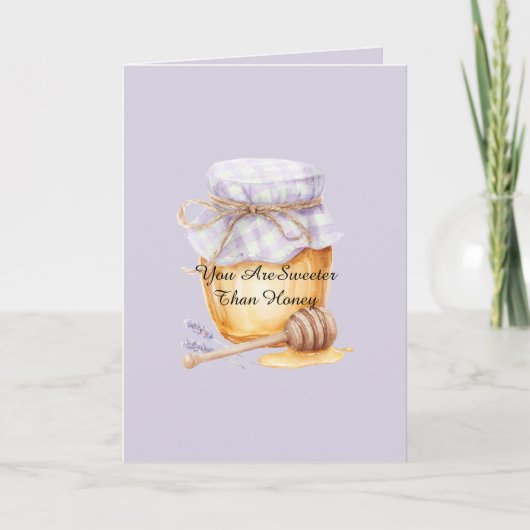 Lavendelpot Liefde Zoeter Dan Honing Kaart (Voorkant)