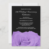 Lavendelroos en Zwarte 50ste Huwelijksverjaardag Kaart (Voorkant)